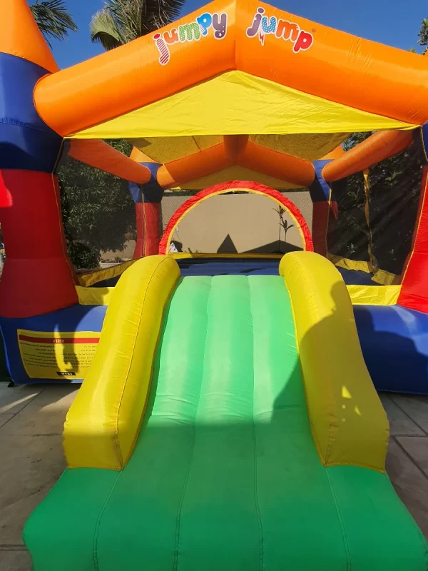 ⁦מתקן קפיצה מתנפח בינוני|D3627|טירת הנסיכים|Jumpy Jump|מגלשה+משטח קפיצה+הצללה נשלפת | המגן⁩ – תמונה ⁦6⁩