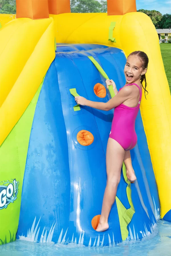 ⁦מתקן קפיצה מתנפח עם מים גדול | 53345 | פארק מים | Bestway | מגלשה+קיר טיפוס+שיכשוכית | המגן⁩ – תמונה ⁦10⁩