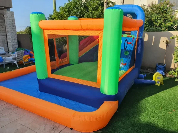 ⁦מתקן קפיצה מתנפח עם מים גדול|W4034|המקפצה הרטובה|Jumpy Jump|מגלשה+משטח קפיצה+שכשוכית | המגן⁩ – תמונה ⁦2⁩