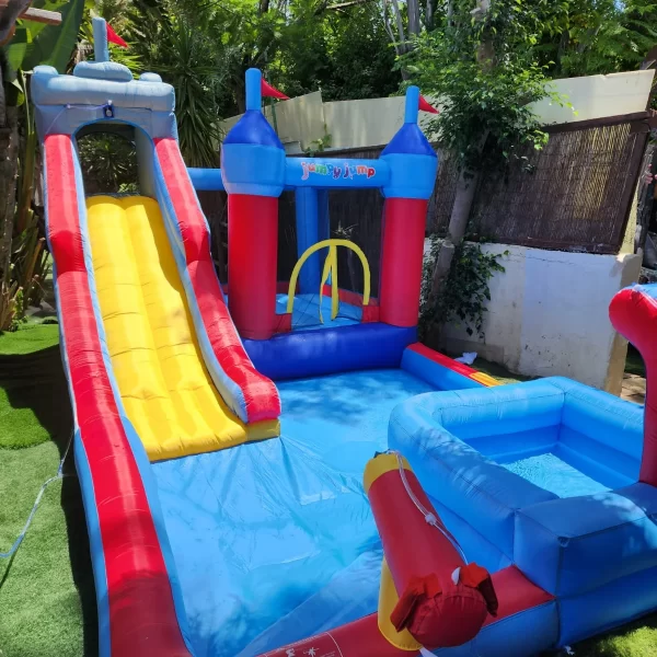 ⁦מתקן קפיצה מתנפח בינוני עם מים | W5027 | הארמון | Jumpy Jump | משטח קפיצה+מגלשה+שיכשוכית | המגן⁩ – תמונה ⁦4⁩