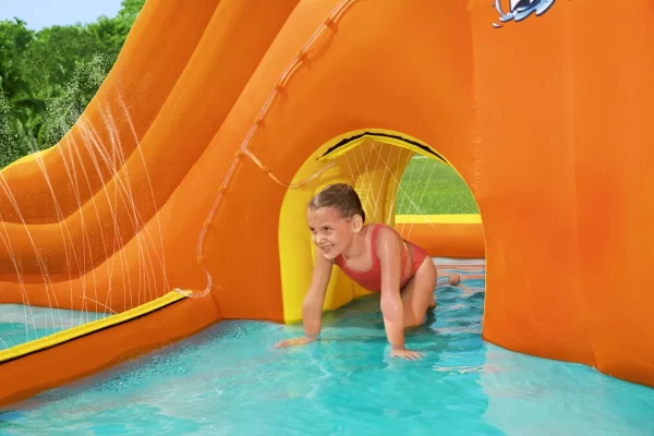 ⁦מתקן קפיצה מתנפח עם מים גדול | 53385 | מגדל גאות ושפל | Bestway | מגלשה+קיר טיפוס+שיכשוכית+מנהרה | המגן⁩ – תמונה ⁦6⁩