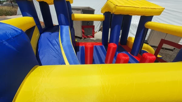 ⁦מתקן קפיצה מתנפח גדול | D4848 | פארק שעשועים | Jumpy Jump | מגלשה+משטח קפיצה+מנהרה+אתגרון | המגן⁩ – תמונה ⁦5⁩