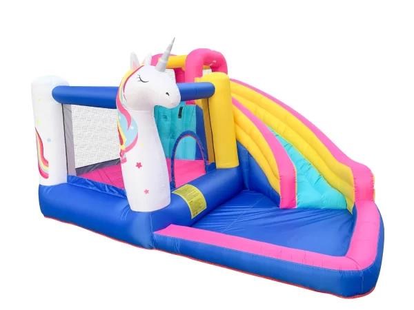 ⁦מתקן קפיצה מתנפח עם מים בינוני | 63109 | חד קרן | JUMPER שיכשוכית+מגלשה+קיר טיפוס+משטח קפיצה | המגן⁩ – תמונה ⁦5⁩