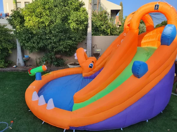⁦מתקן קפיצה מתנפח עם מים בינוני|W3636|הדרקון הרטוב|Jumpy Jump|מגלשה+קיר טיפוס+שכשוכית | המגן⁩ – תמונה ⁦4⁩