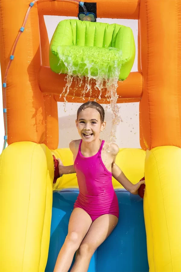 ⁦מתקן קפיצה מתנפח עם מים גדול | 53345 | פארק מים | Bestway | מגלשה+קיר טיפוס+שיכשוכית | המגן⁩ – תמונה ⁦8⁩