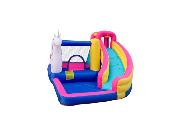 ⁦מתקן קפיצה מתנפח עם מים בינוני | 63109 | חד קרן | JUMPER שיכשוכית+מגלשה+קיר טיפוס+משטח קפיצה | המגן⁩ – תמונה ⁦2⁩