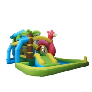 מתקן קפיצה מתנפח בינוני עם מים | W3640 | הפלמנגו | Jumpy Jump | משטח קפיצה+מגלשה+שיכשוכית | המגן