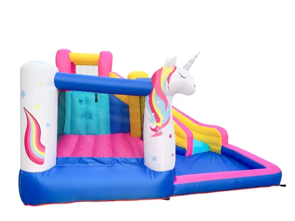 ⁦מתקן קפיצה מתנפח עם מים בינוני | 63109 | חד קרן | JUMPER שיכשוכית+מגלשה+קיר טיפוס+משטח קפיצה | המגן⁩ – תמונה ⁦4⁩