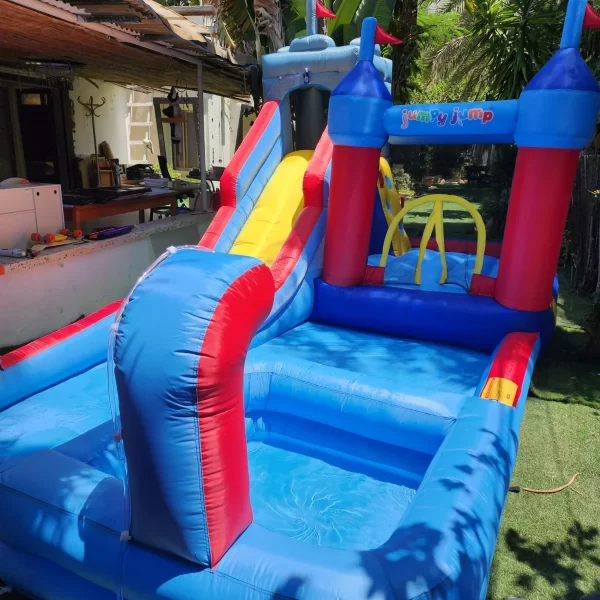 ⁦מתקן קפיצה מתנפח בינוני עם מים | W5027 | הארמון | Jumpy Jump | משטח קפיצה+מגלשה+שיכשוכית | המגן⁩ – תמונה ⁦3⁩