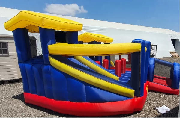 ⁦מתקן קפיצה מתנפח גדול | D4848 | פארק שעשועים | Jumpy Jump | מגלשה+משטח קפיצה+מנהרה+אתגרון | המגן⁩ – תמונה ⁦3⁩