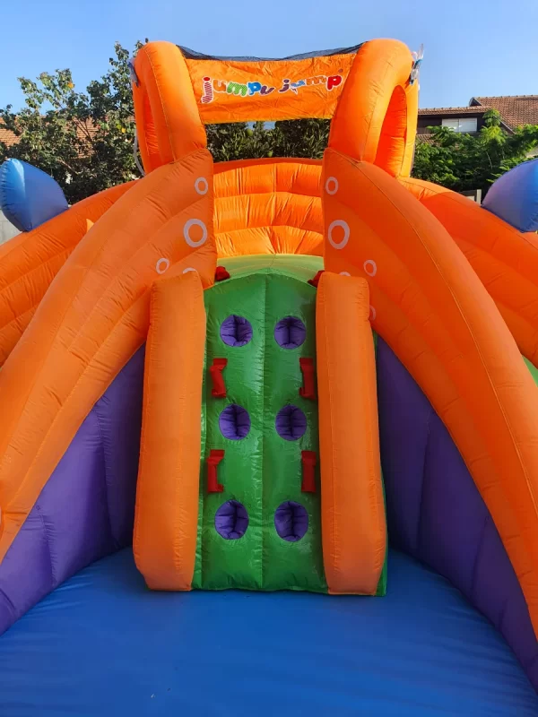 ⁦מתקן קפיצה מתנפח עם מים בינוני|W3636|הדרקון הרטוב|Jumpy Jump|מגלשה+קיר טיפוס+שכשוכית | המגן⁩ – תמונה ⁦2⁩