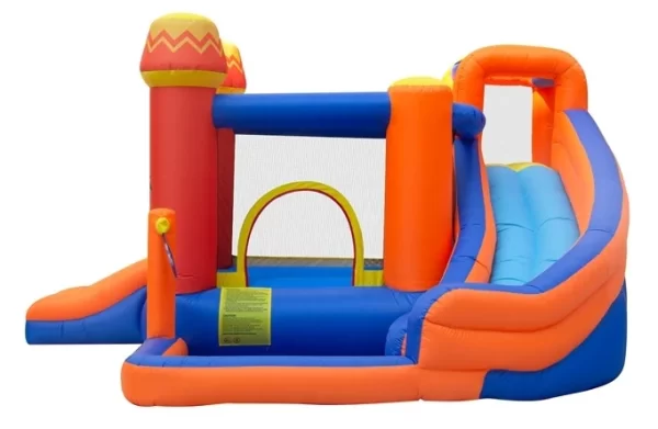 ⁦מתקן קפיצה מתנפח אי הפיראטים עם מים|63108 |JUMPER | שיכשוכית+מגלשה+קיר טיפוס| המגן⁩ – תמונה ⁦3⁩