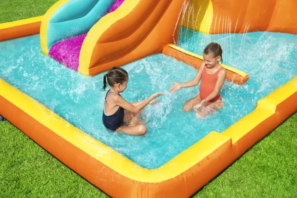 ⁦מתקן קפיצה מתנפח עם מים גדול | 53385 | מגדל גאות ושפל | Bestway | מגלשה+קיר טיפוס+שיכשוכית+מנהרה | המגן⁩ – תמונה ⁦4⁩